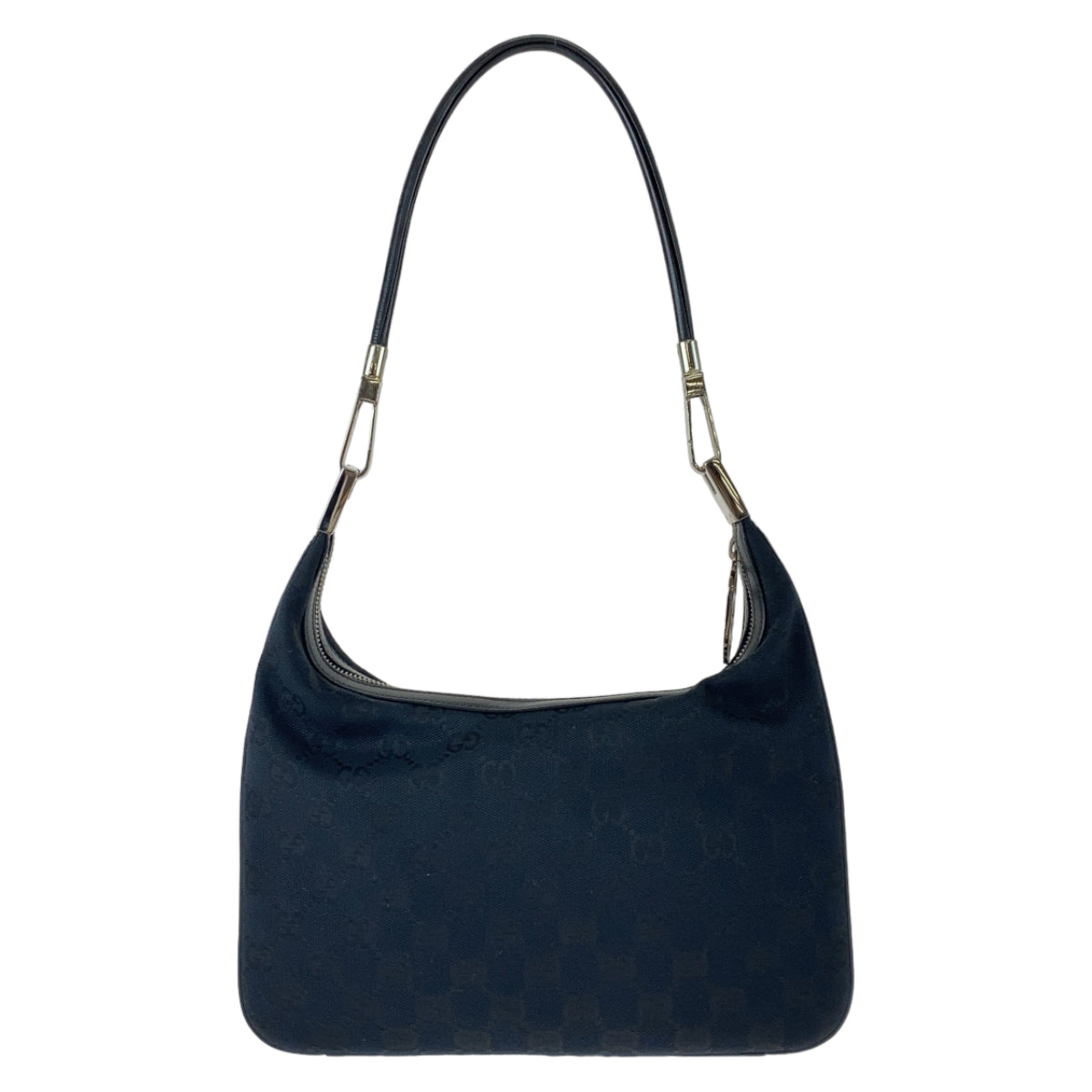 GUCCI Shoulder Bag 001 3812 GG canvas, leather Black SilverMetal Hobo Shoulder Bag Handbag Women Used