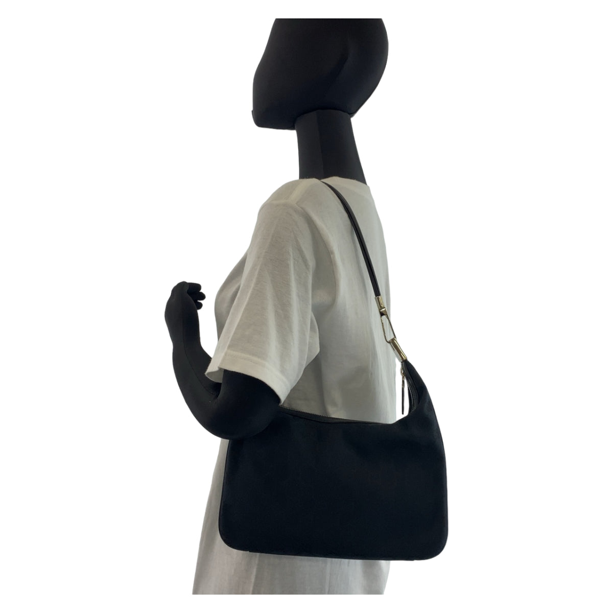 GUCCI Shoulder Bag 001 3812 GG canvas, leather Black SilverMetal Hobo Shoulder Bag Handbag Women Used