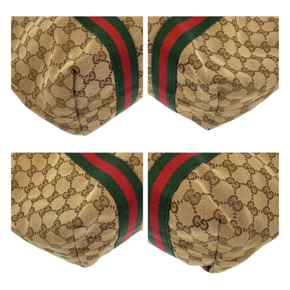 GUCCI Tote Bag 137396 GG canvas Beige multicolor Tote Bag Shoulder Bag Sherry line Women Used