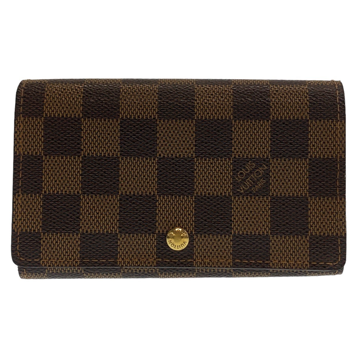 LOUIS VUITTON Bifold Wallet N61730 PVC Brown Gold Metal Folding wallet Compact wallet Damier Portefeuille Tresol Women Used