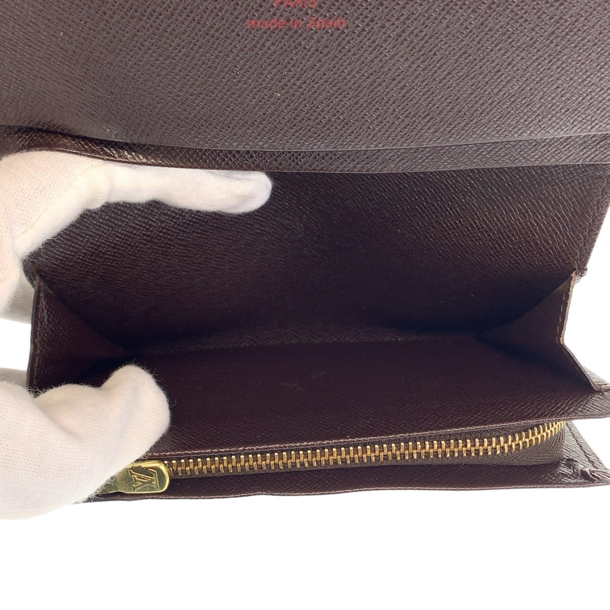 LOUIS VUITTON Bifold Wallet N61730 PVC Brown Gold Metal Folding wallet Compact wallet Damier Portefeuille Tresol Women Used