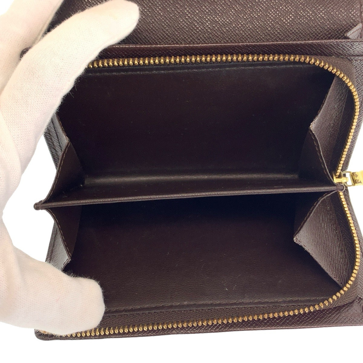LOUIS VUITTON Bifold Wallet N61730 PVC Brown Gold Metal Folding wallet Compact wallet Damier Portefeuille Tresol Women Used
