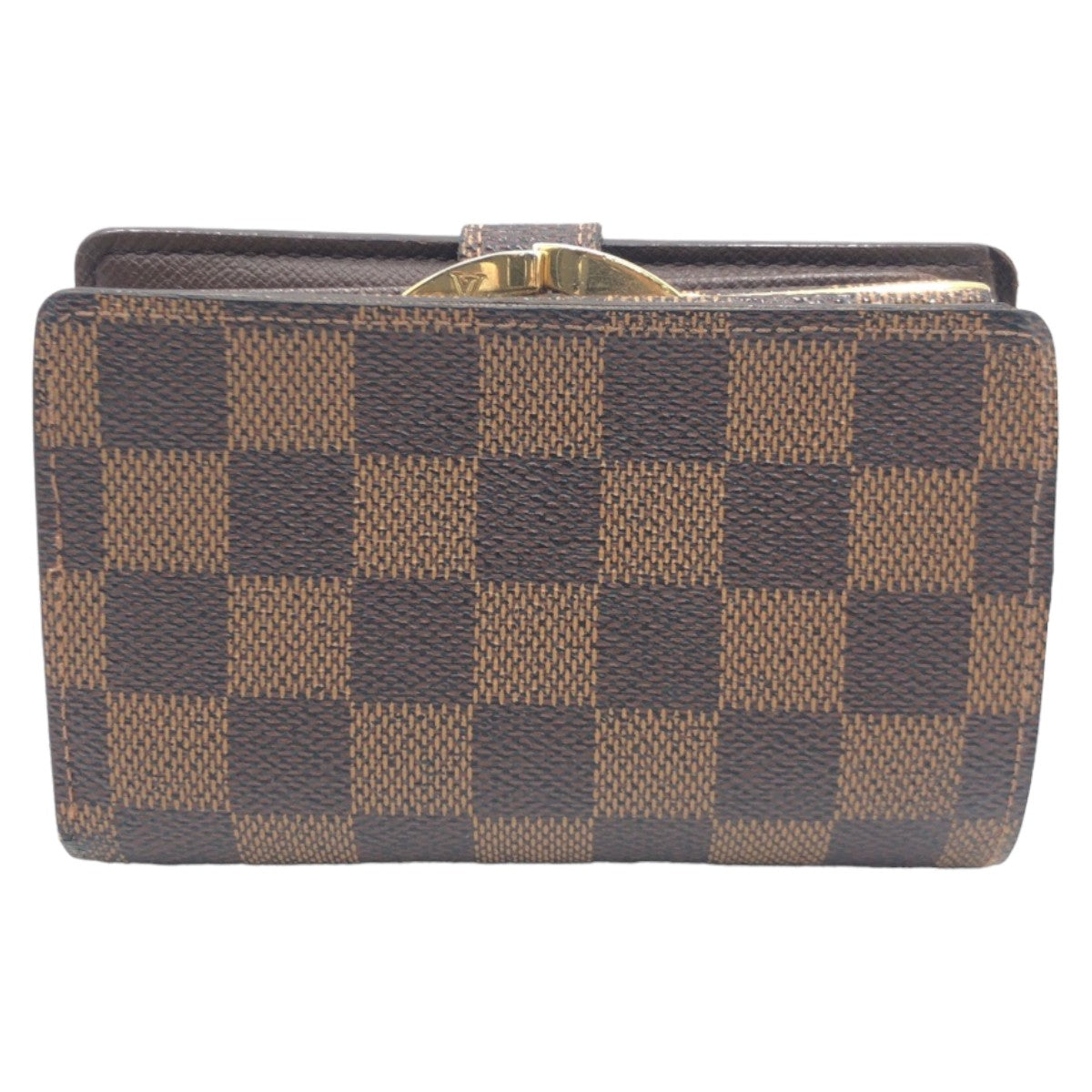 LOUIS VUITTON Bifold Wallet N61664 PVC Brown Gold Metal Purse Folding Wallet Compact Wallet Damier Portonet Bie Vienova Women Used