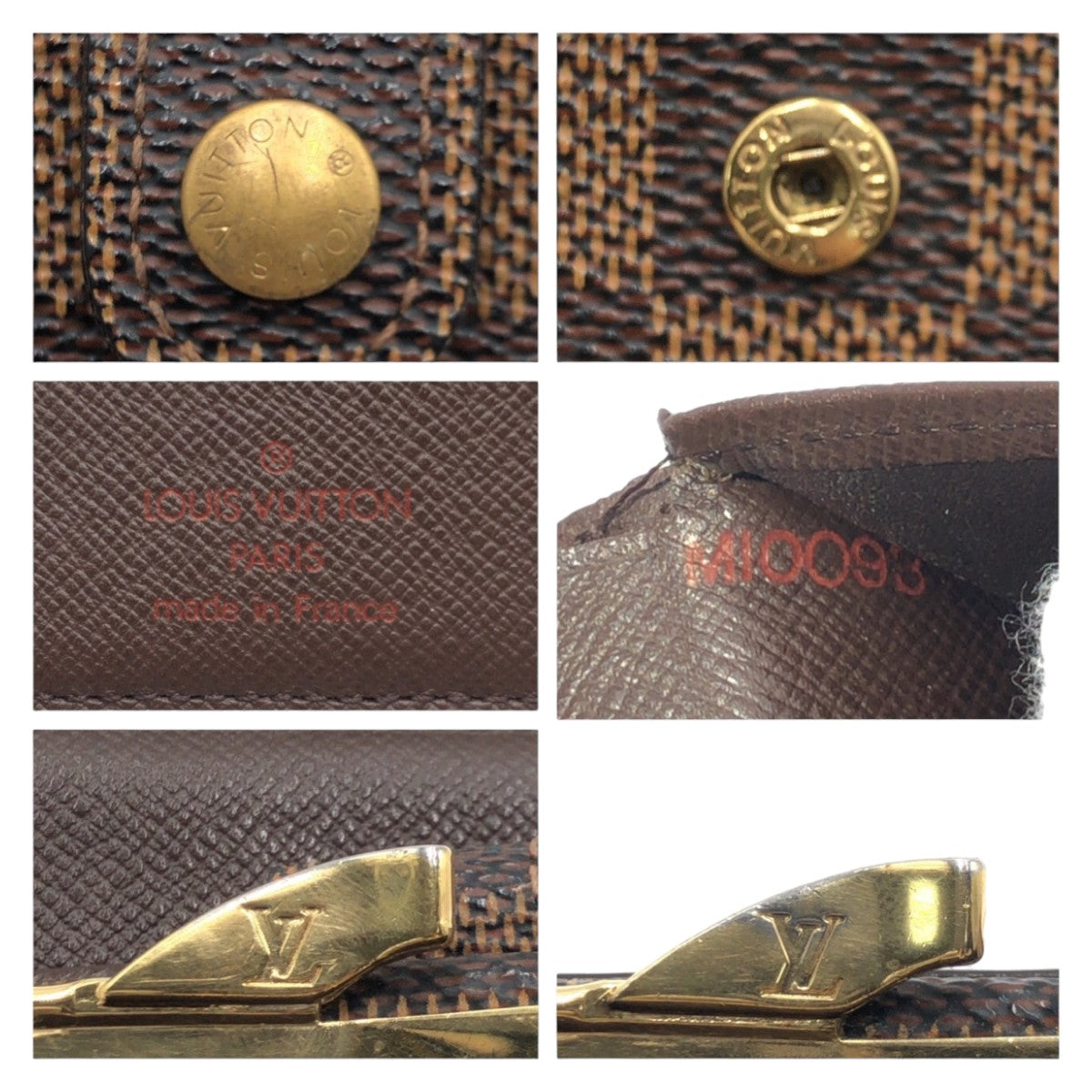 LOUIS VUITTON Bifold Wallet N61664 PVC Brown Gold Metal Purse Folding Wallet Compact Wallet Damier Portonet Bie Vienova Women Used