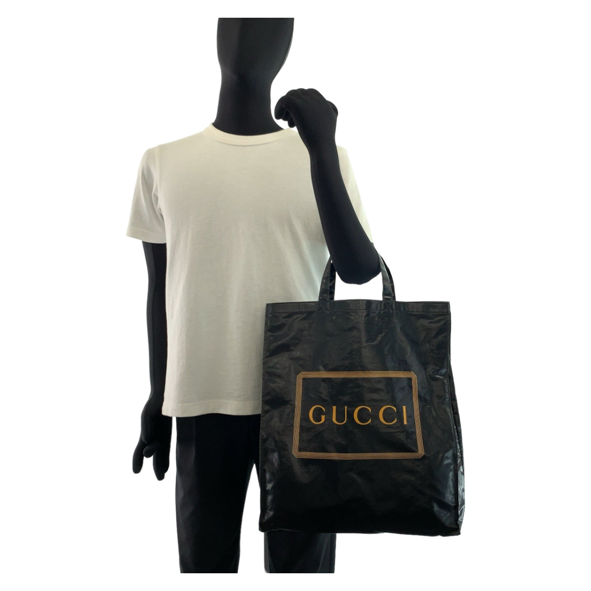 GUCCI Tote Bag 575140 Coated canvas Black yellow Tote Bag Business bag mens Used