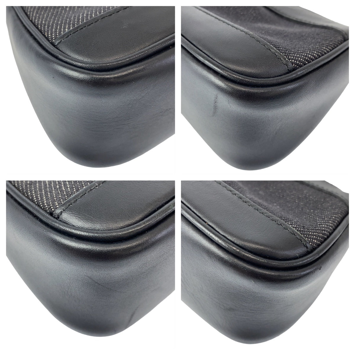 GUCCI Handbag 92320 Canvas, Leather Black Silver Metal Handbag accessory pouch Sherry line Women Used