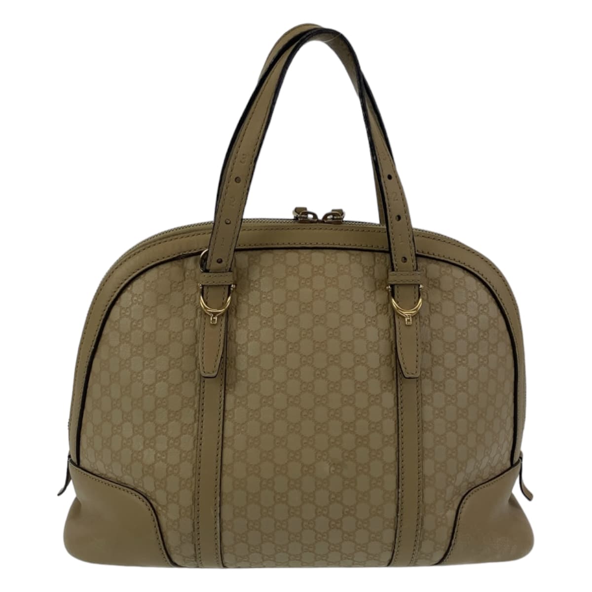 GUCCI Handbag 309617 leather Beige Gold Metal Handbag 2WAY Shoulder Bag Micro Guccisima Women Used