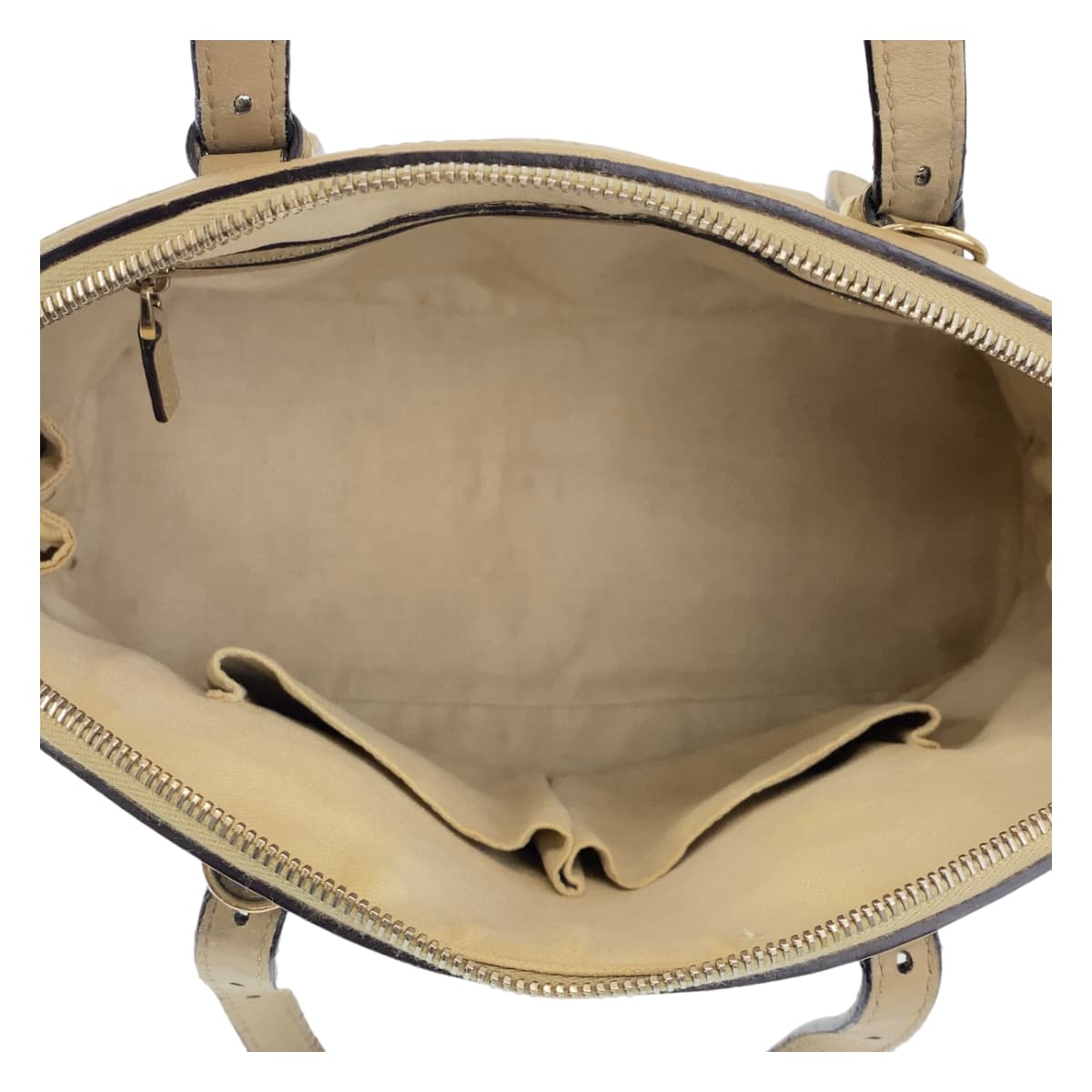 GUCCI Handbag 309617 leather Beige Gold Metal Handbag 2WAY Shoulder Bag Micro Guccisima Women Used