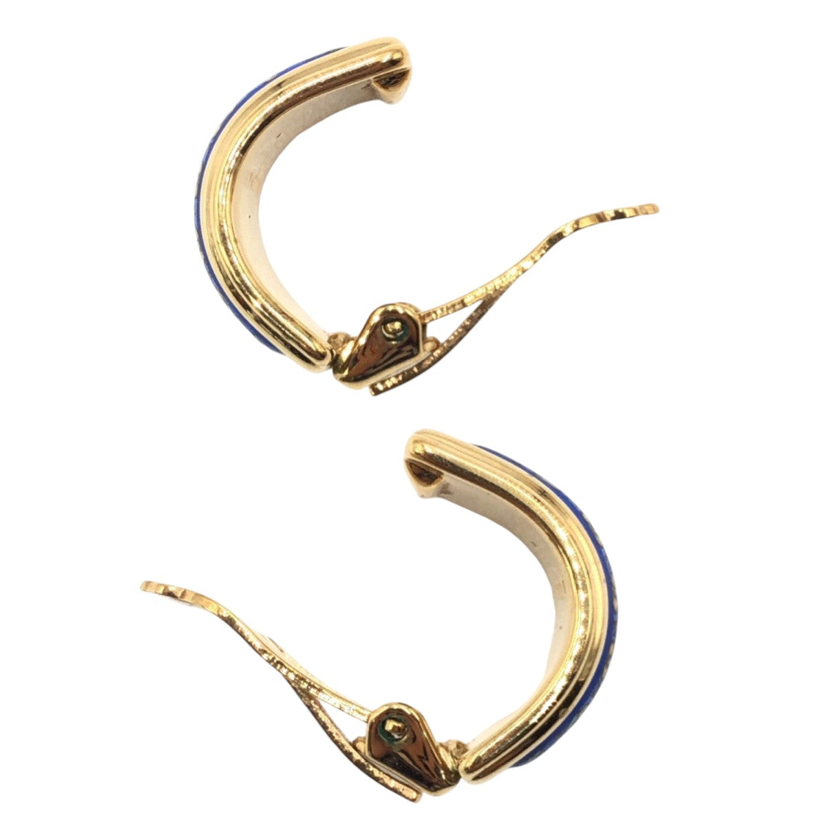 HERMES Earring metal Gold blue Earring Emile Women Used