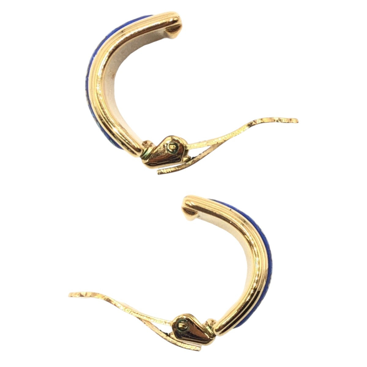 HERMES Earring metal Gold blue Earring Emile Women Used