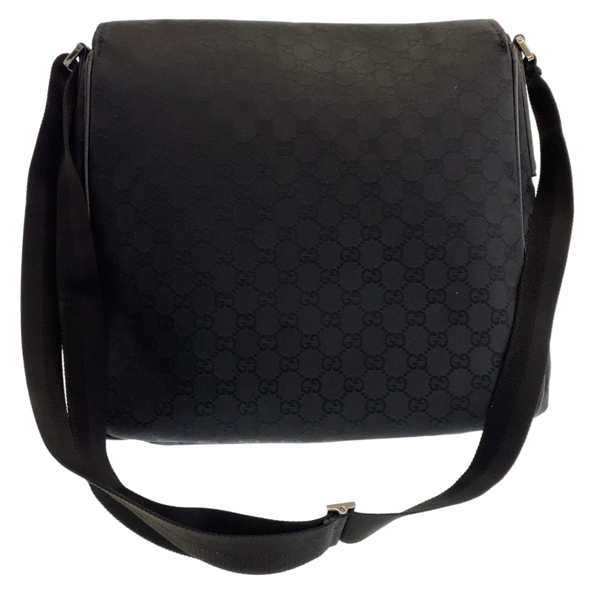 GUCCI Shoulder Bag 114269 GG canvas, leather Black Silver Metal Crossbody Shoulder Bag Messenger Bag mens Used