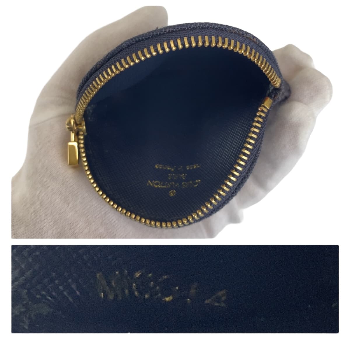 LOUIS VUITTON Coin case M92450 canvas Dark navy Monogram Portonet Ron