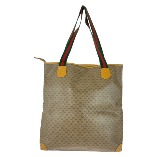 GUCCI Tote Bag 002 983 0163 GG Supreme canvas, leather Brown Beige Gold Metal Tote Bag Shoulder Bag Unisex Old Gucci Shelly Line Micro GG mens Used