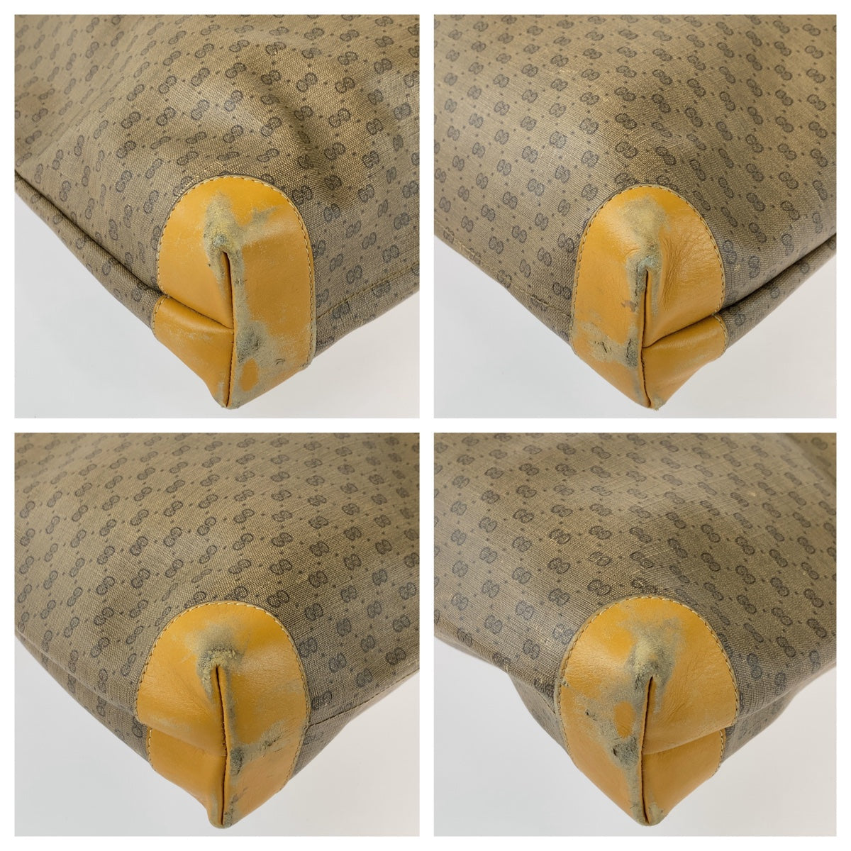 GUCCI Tote Bag 002 983 0163 GG Supreme canvas, leather Brown Beige Gold Metal Tote Bag Shoulder Bag Unisex Old Gucci Shelly Line Micro GG mens Used