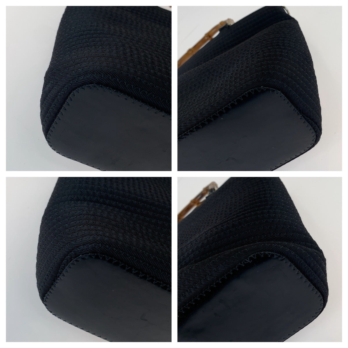GUCCI Tote Bag 000 1998 0540 Canvas, Leather Black Silver Metal Tote Bag handbag Bamboo Women Used