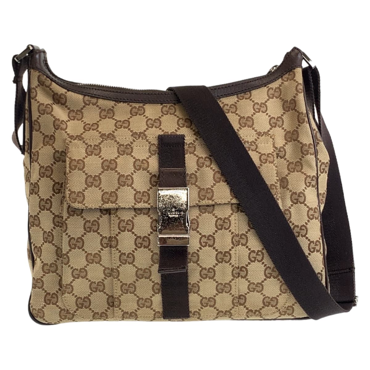 GUCCI Shoulder Bag 131211 GG canvas Beige SilverMetal Crossbody Shoulder Bag Messenger Bag Unisex mens Used