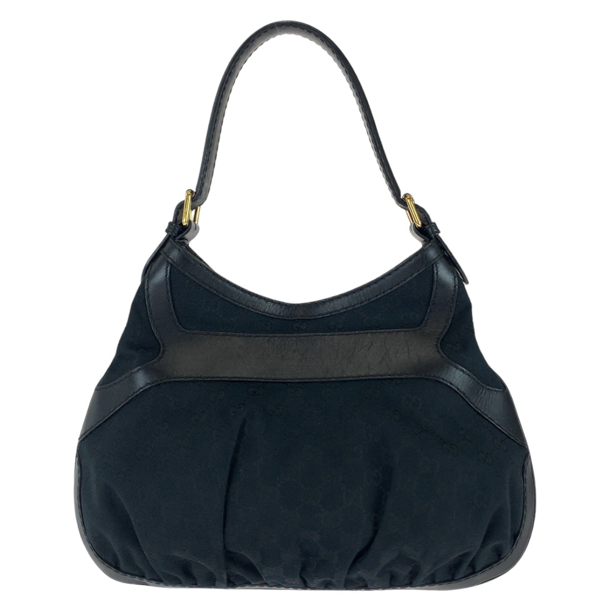 GUCCI Shoulder Bag 189885 GG canvas, leather Black GoldMetal Shoulder Bag handbag Queen Hobo Women Used