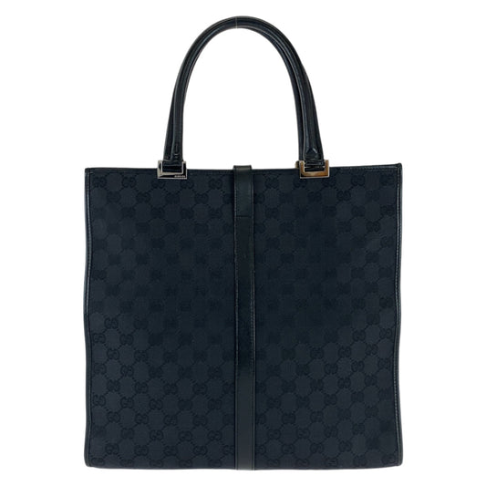 GUCCI Tote Bag 002 1064 GG canvas, leather Black SilverMetal Tote Bag handbag Jackie Women Used