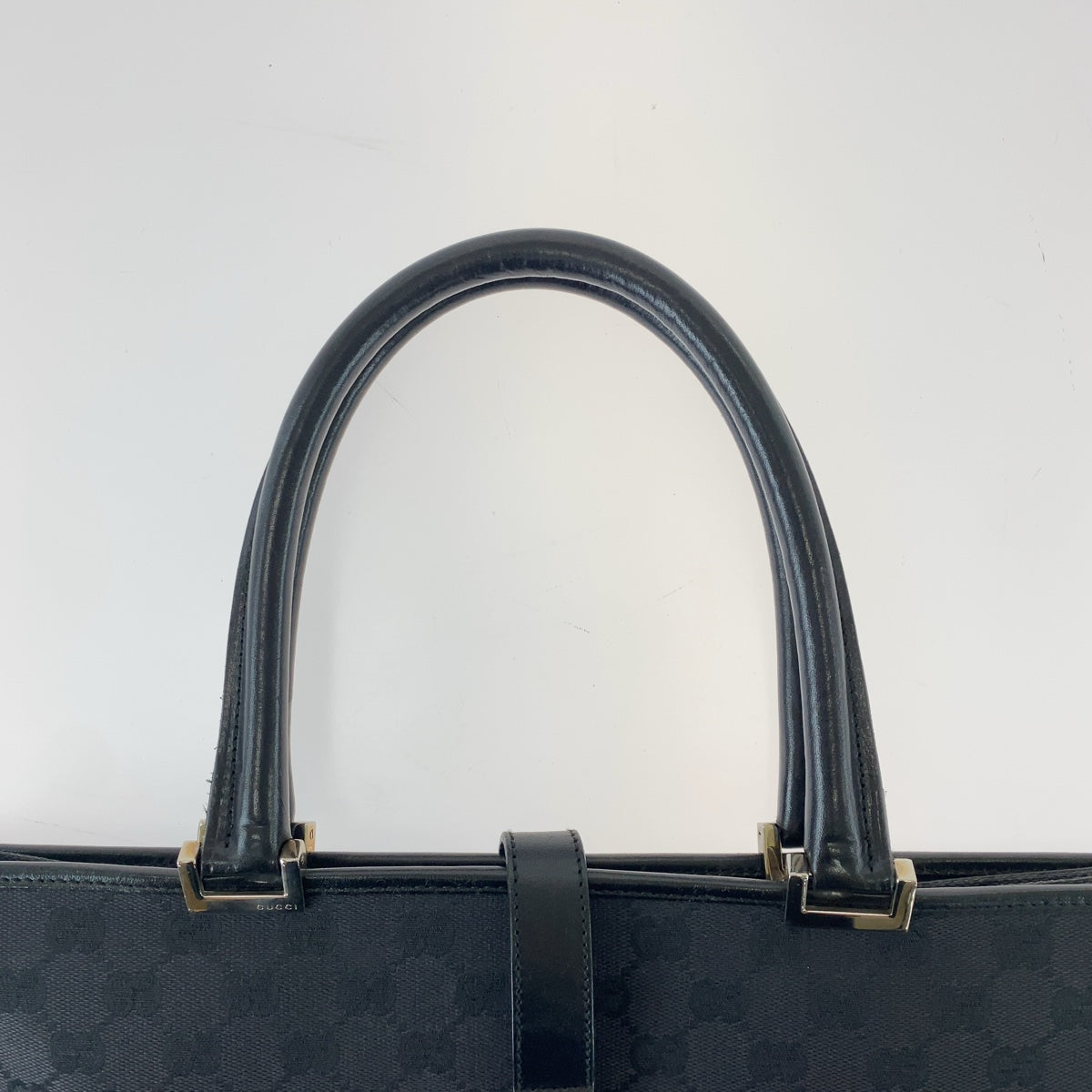 GUCCI Tote Bag 002 1064 GG canvas, leather Black SilverMetal Tote Bag handbag Jackie Women Used