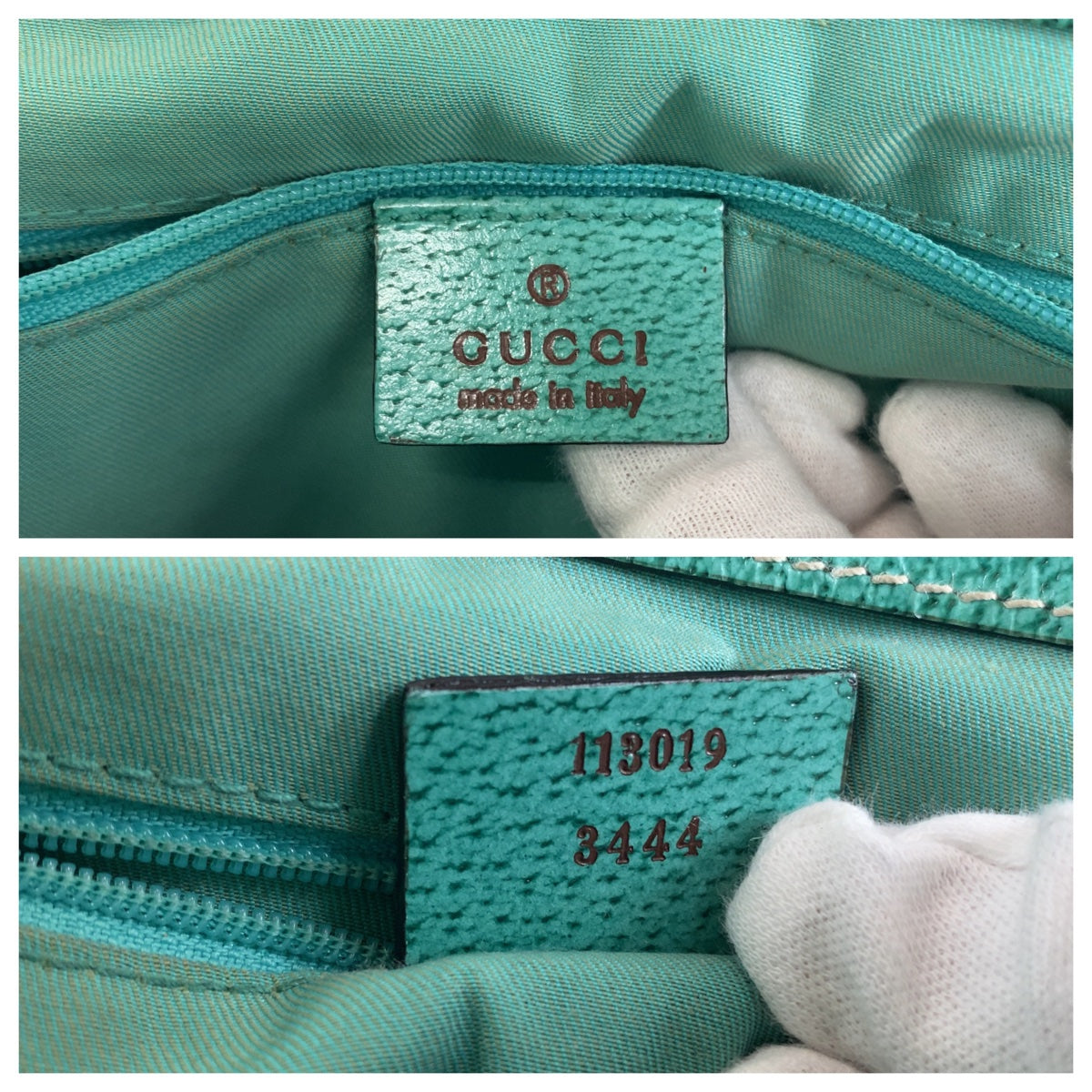 GUCCI Tote Bag 113019 GG canvas, leather Beige Green SilverMetal Tote Bag Shoulder Bag Handbag Women Used