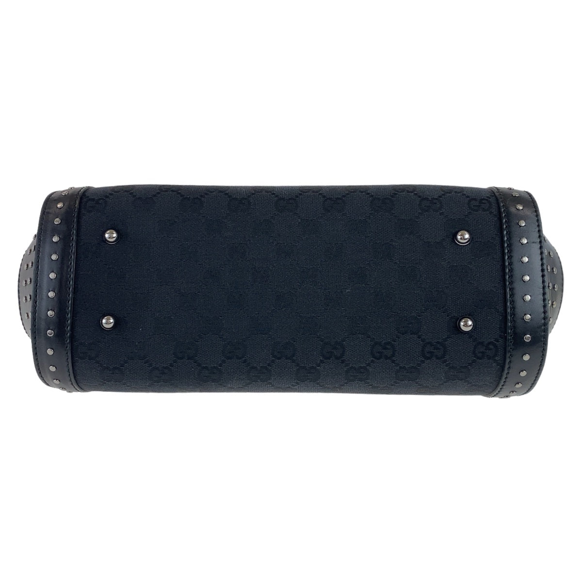 GUCCI Shoulder Bag 114993 GG canvas, leather Black SilverMetal Shoulder Bag Bamboo studs Women Used