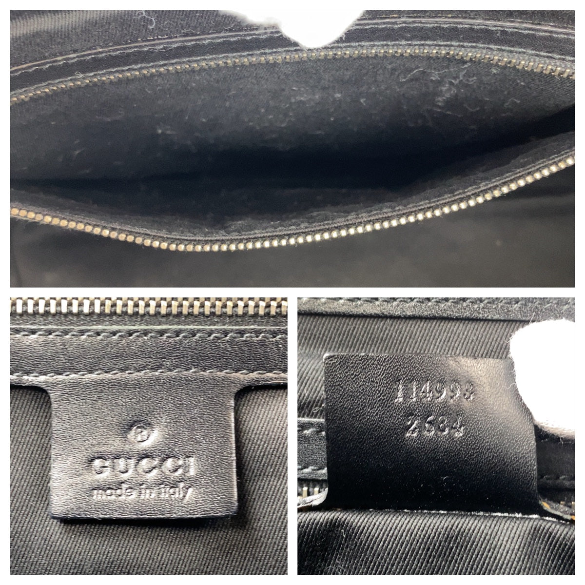 GUCCI Shoulder Bag 114993 GG canvas, leather Black SilverMetal Shoulder Bag Bamboo studs Women Used