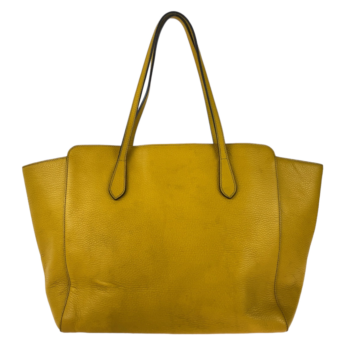 GUCCI Tote Bag 354397 leather Yellow Gold Metal Tote Bag Shoulder Bag A4 Storage Swing Women Used
