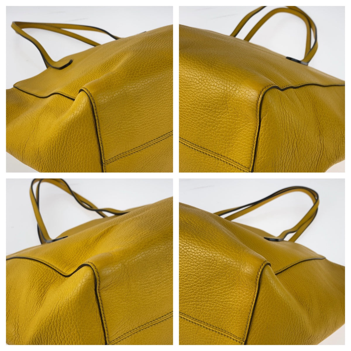 GUCCI Tote Bag 354397 leather Yellow Gold Metal Tote Bag Shoulder Bag A4 Storage Swing Women Used
