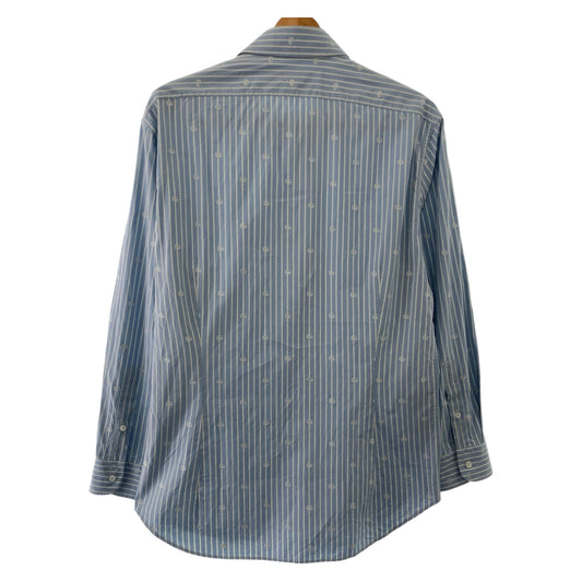 GUCCI Long sleeve shirt 625888 ZAFXS cotton Light blue white Long sleeve shirt dress shirt Gucci Lido Interlocking GG stripe mens 42 Used