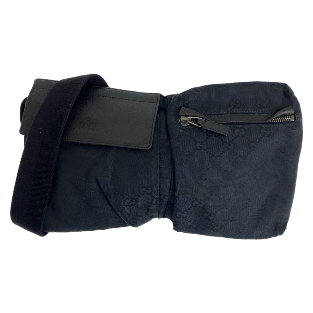 GUCCI Waist bag 28566 GG canvas Black SilverMetal Waist bag, Sling bag, Bum bag mens Used