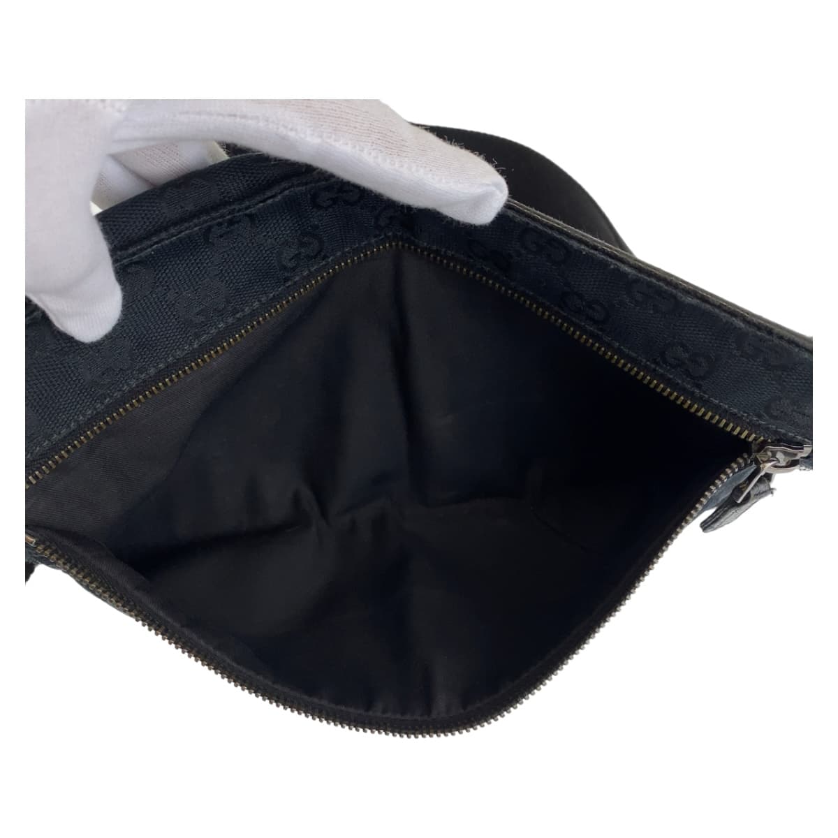 GUCCI Waist bag 28566 GG canvas Black SilverMetal Waist bag, Sling bag, Bum bag mens Used