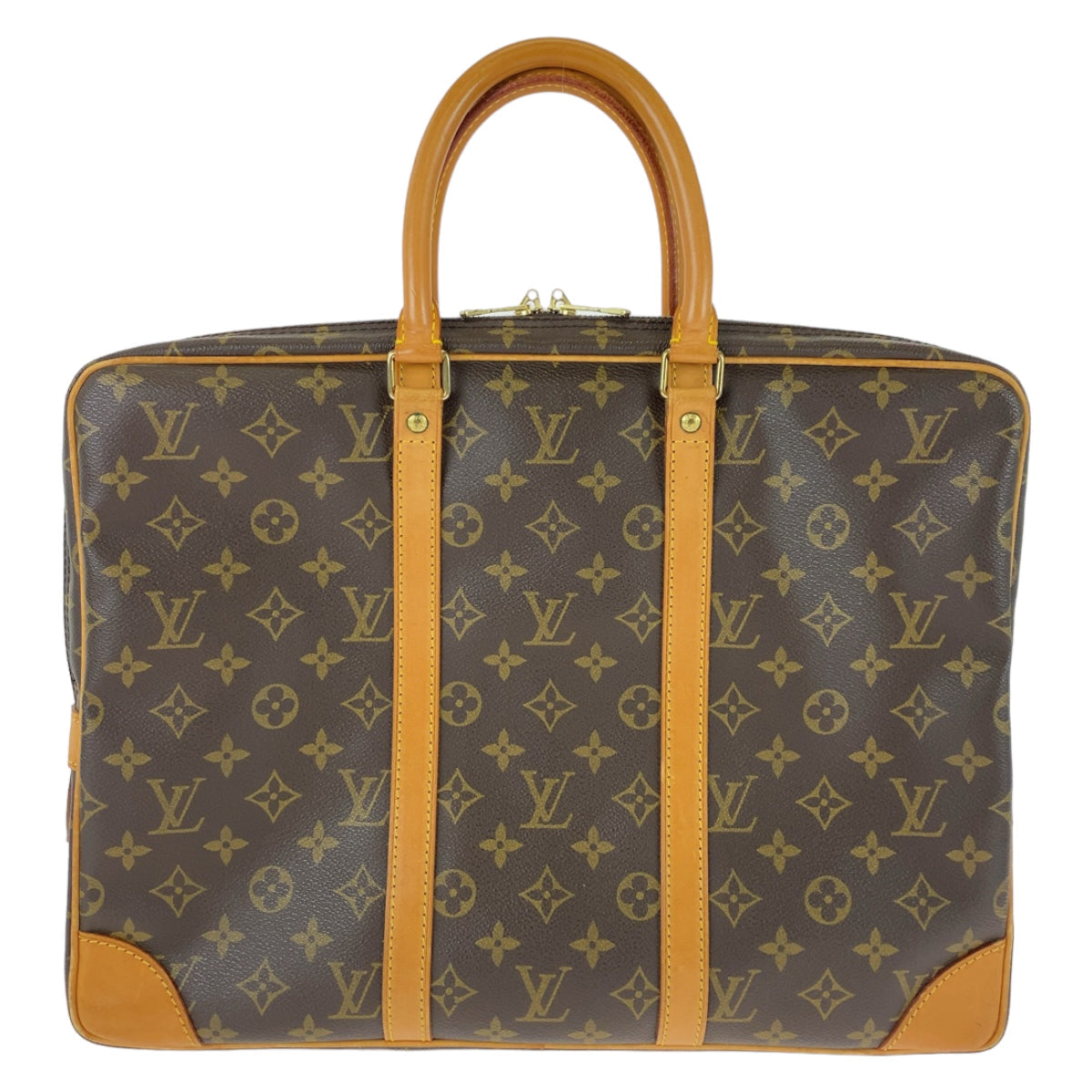 LOUIS VUITTON Business bag M53361 PVC, Leather Brown Beige Gold Metal Business bag, briefcase, A4 storage Monogram Porte Documan Voyagej mens Used