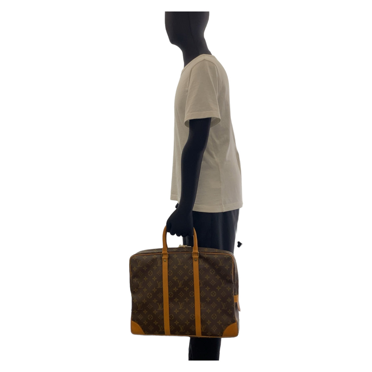 LOUIS VUITTON Business bag M53361 PVC, Leather Brown Beige Gold Metal Business bag, briefcase, A4 storage Monogram Porte Documan Voyagej mens Used