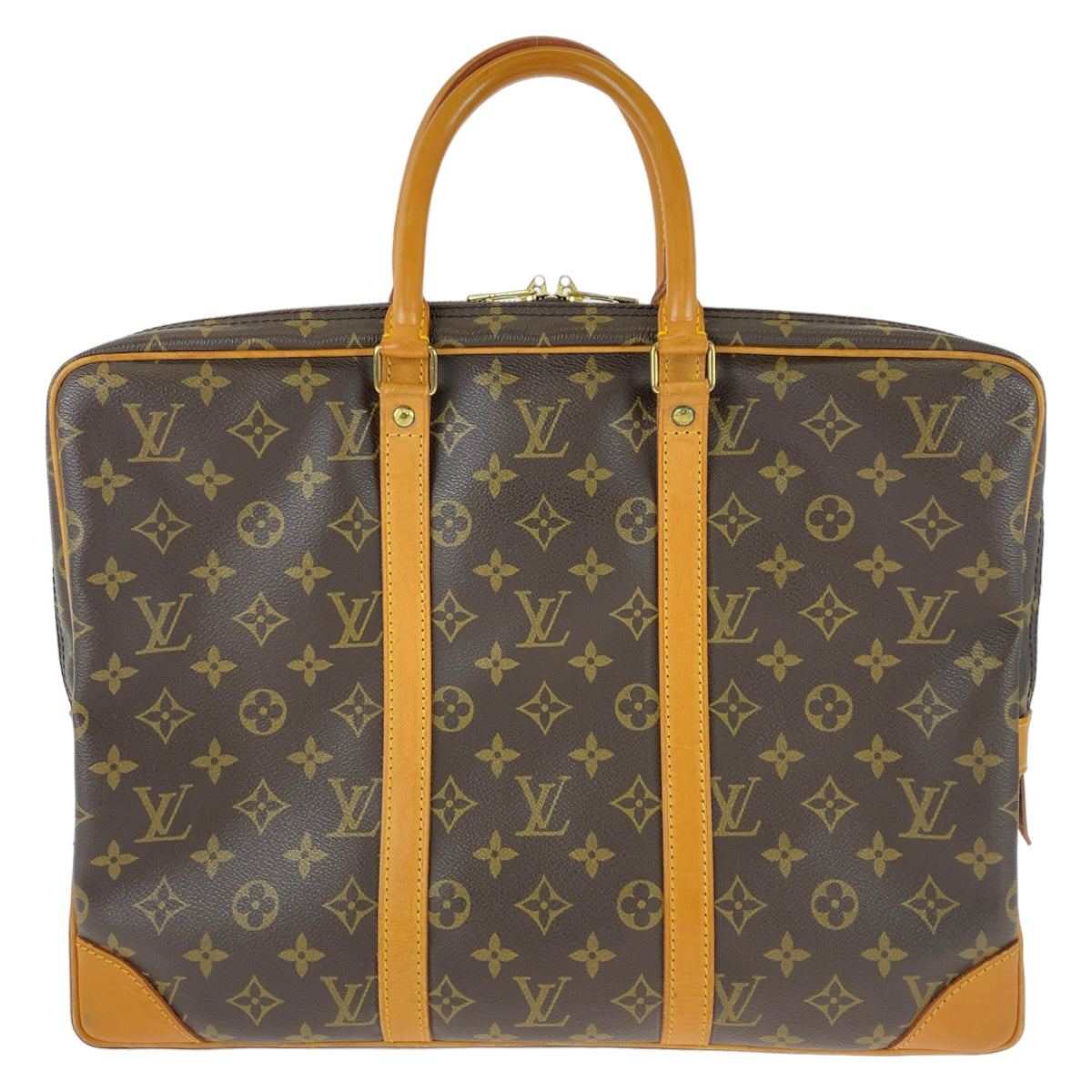 LOUIS VUITTON Business bag M53361 PVC, Leather Brown Beige Gold Metal Business bag, briefcase, A4 storage Monogram Porte Documan Voyagej mens Used