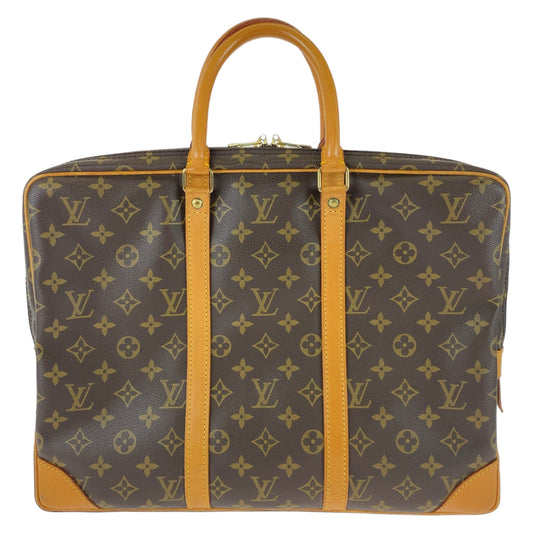 LOUIS VUITTON Business bag M53361 PVC, Leather Brown Beige Gold Metal Business bag, briefcase, A4 storage Monogram Porte Documan Voyagej mens Used