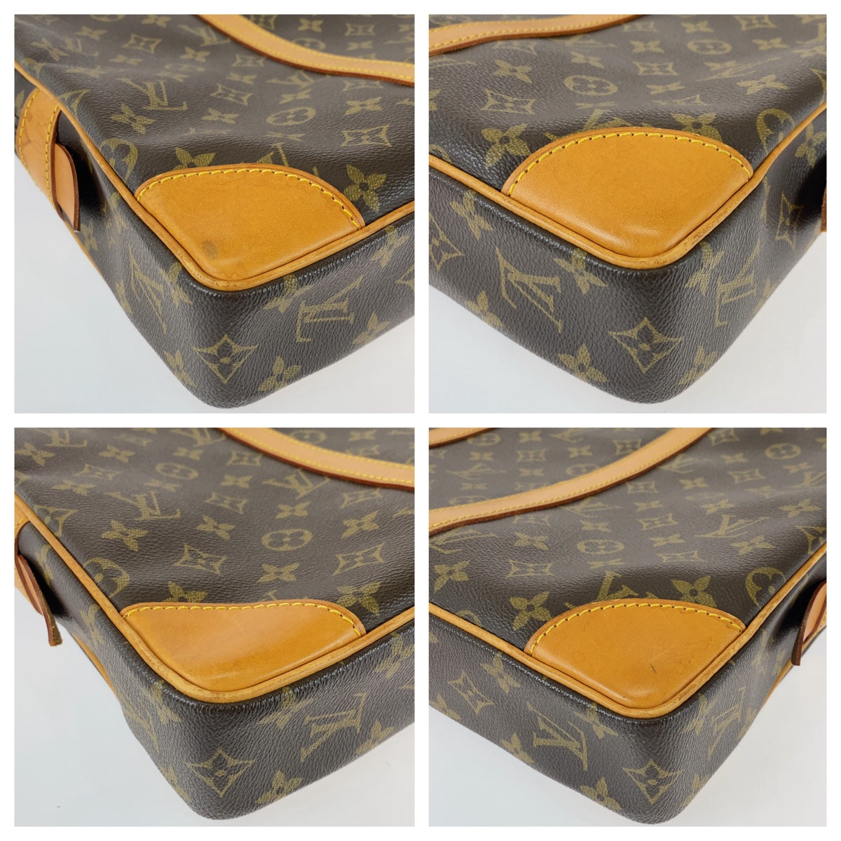LOUIS VUITTON Business bag M53361 PVC, Leather Brown Beige Gold Metal Business bag, briefcase, A4 storage Monogram Porte Documan Voyagej mens Used