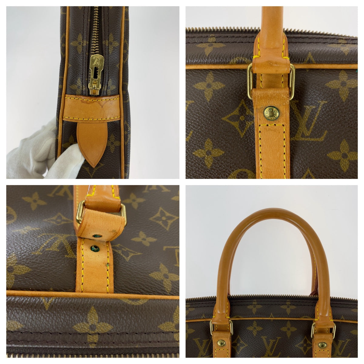 LOUIS VUITTON Business bag M53361 PVC, Leather Brown Beige Gold Metal Business bag, briefcase, A4 storage Monogram Porte Documan Voyagej mens Used