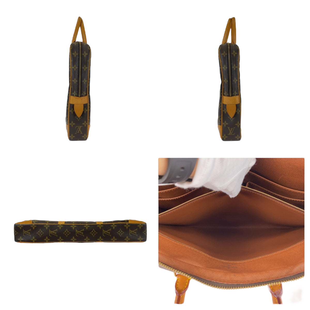 LOUIS VUITTON Business bag M53361 PVC, Leather Brown Beige Gold Metal Business bag, briefcase, A4 storage Monogram Porte Documan Voyagej mens Used