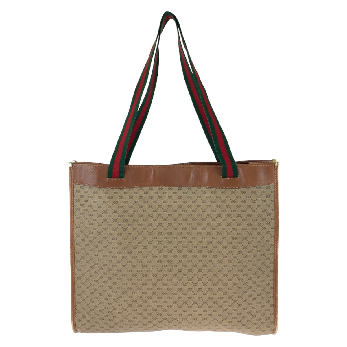GUCCI Tote Bag 002 39 0044 GG Supreme canvas, leather Brown Gold Metal Tote Bag Shoulder Bag Unisex Old Gucci Sherry Line Micro GG Women Used