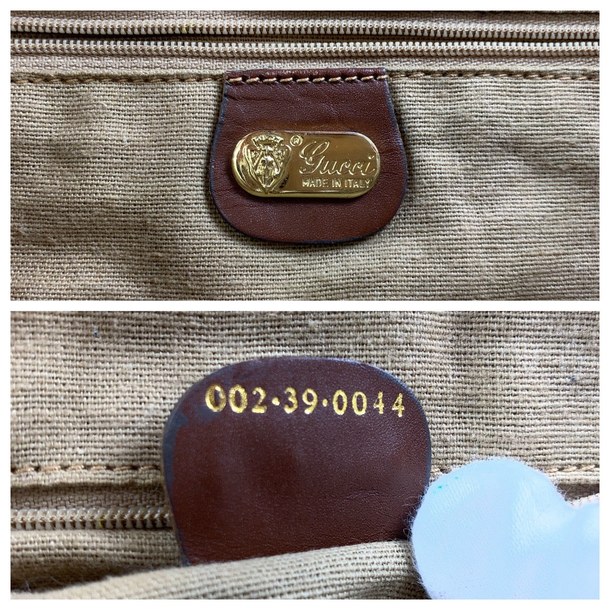GUCCI Tote Bag 002 39 0044 GG Supreme canvas, leather Brown Gold Metal Tote Bag Shoulder Bag Unisex Old Gucci Sherry Line Micro GG Women Used