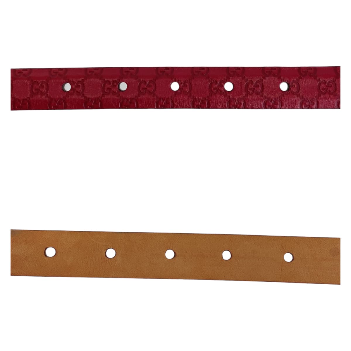 GUCCI belt leather Pink Gold Metal Guccisima mens 34 Used