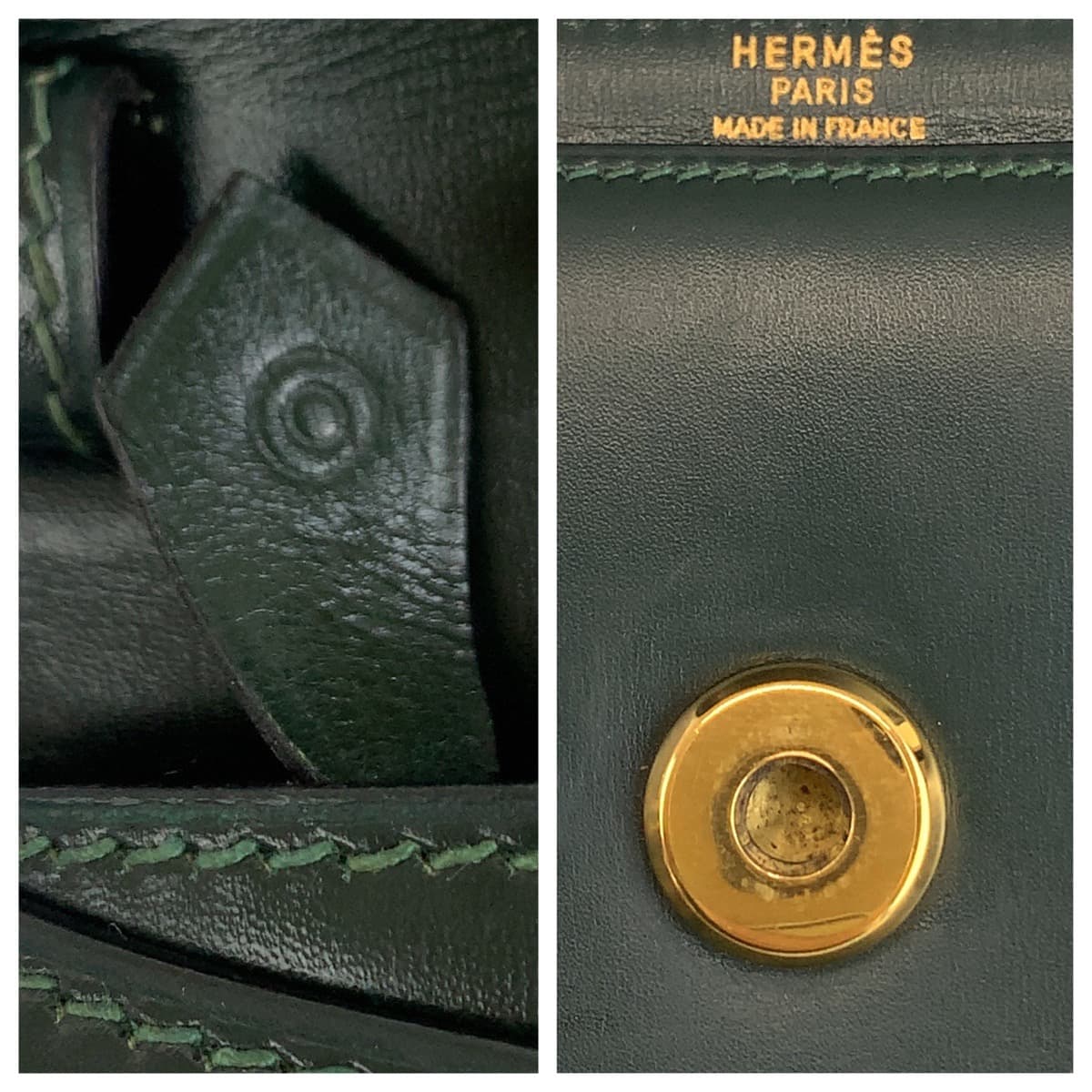 HERMES Shoulder Bag Box scarf Green GoldMetal Shoulder Bag Clutch Bag 2WAY Tassel Women Used