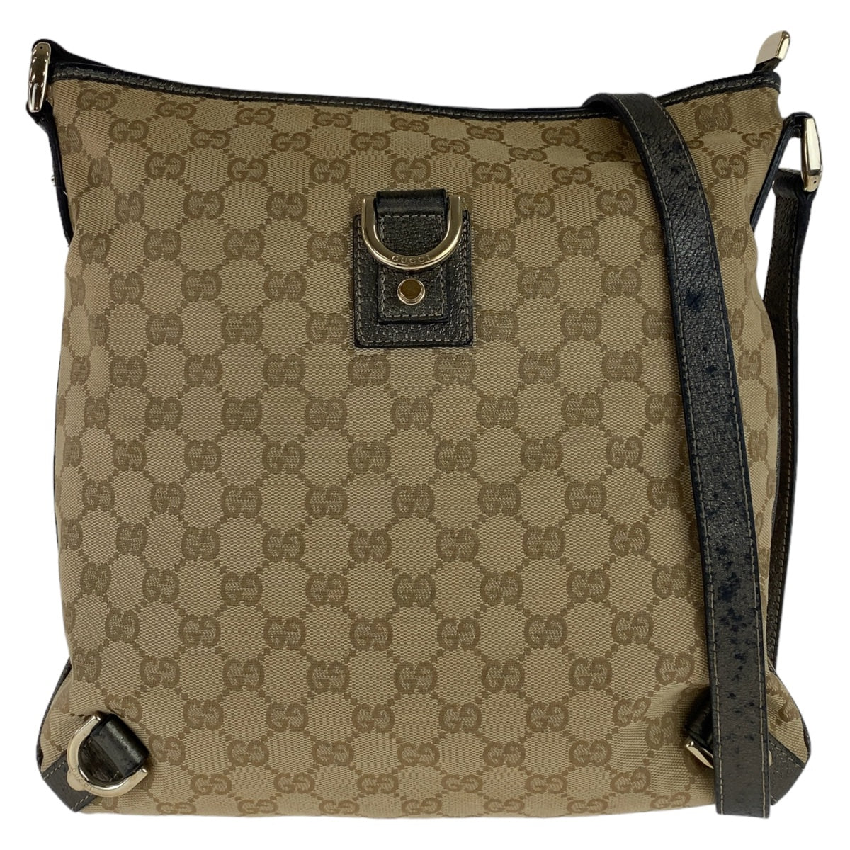 GUCCI Shoulder Bag 131326 GG canvas, leather Beige Brown Gold Metal Crossbody Shoulder Bag Pochette Abbey GG pattern Women Used