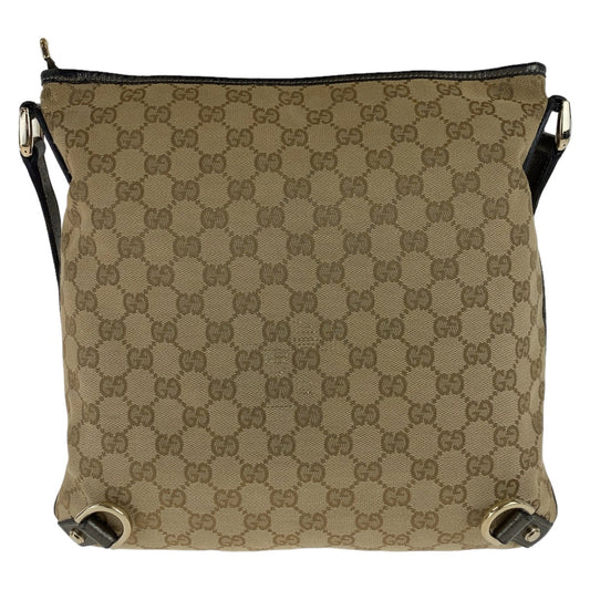 GUCCI Shoulder Bag 131326 GG canvas, leather Beige Brown Gold Metal Crossbody Shoulder Bag Pochette Abbey GG pattern Women Used