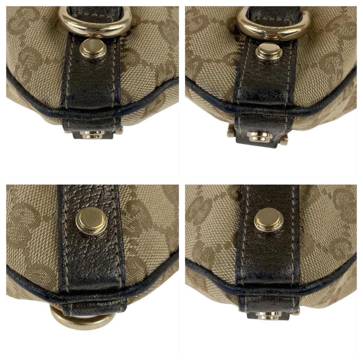 GUCCI Shoulder Bag 131326 GG canvas, leather Beige Brown Gold Metal Crossbody Shoulder Bag Pochette Abbey GG pattern Women Used