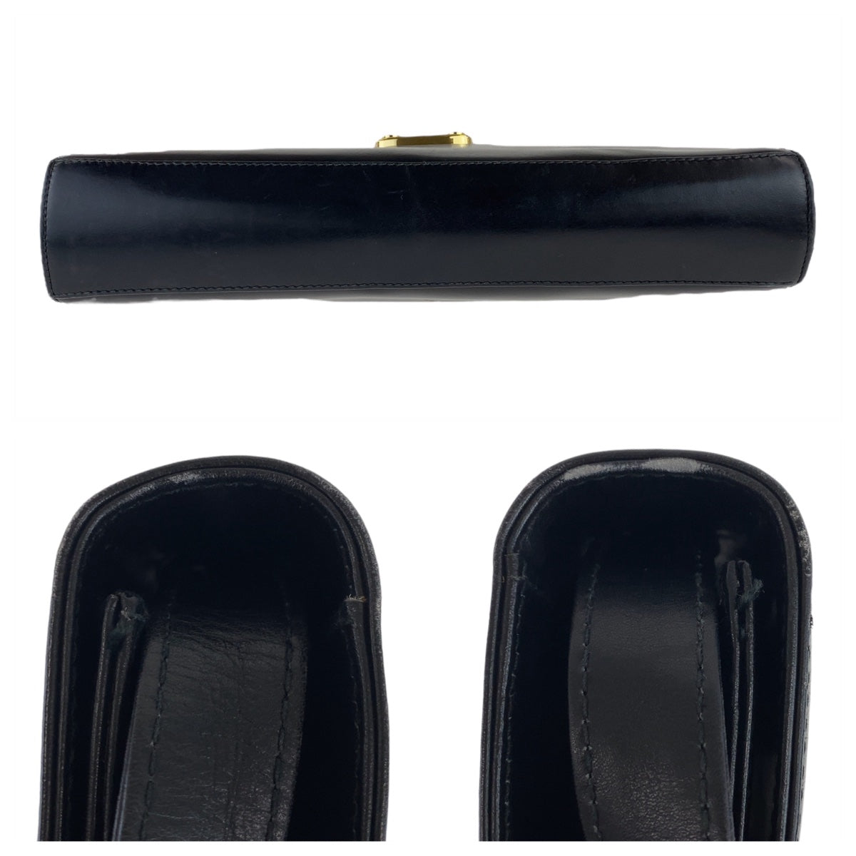 GUCCI Shoulder Bag 004.33.0450 leather Black GoldMetal Crossbody Shoulder Bag Pochette Old Gucci Ready lock Women Used