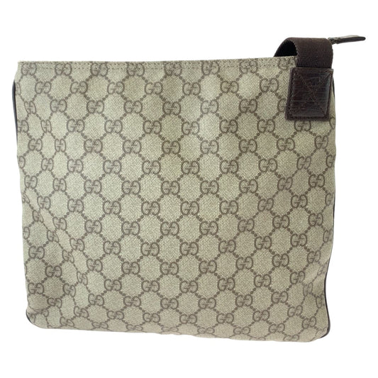 GUCCI Shoulder Bag 141626 GG Supreme Canvas Beige Brown SilverMetal Crossbody Shoulder Bag Messenger Bag mens Used