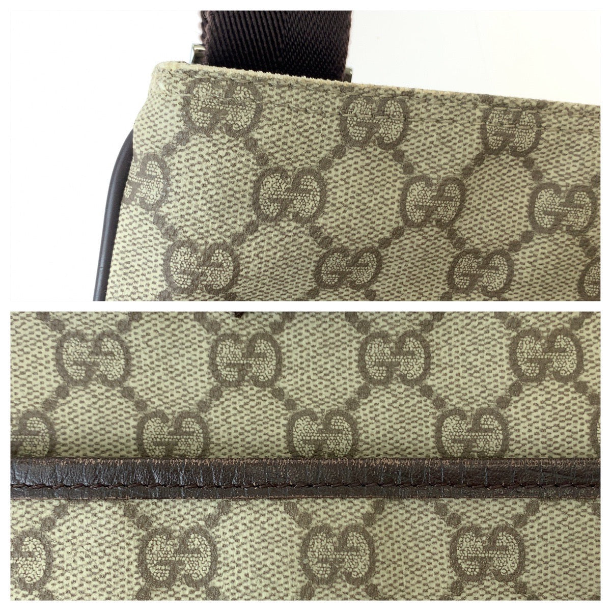 GUCCI Shoulder Bag 141626 GG Supreme Canvas Beige Brown SilverMetal Crossbody Shoulder Bag Messenger Bag mens Used