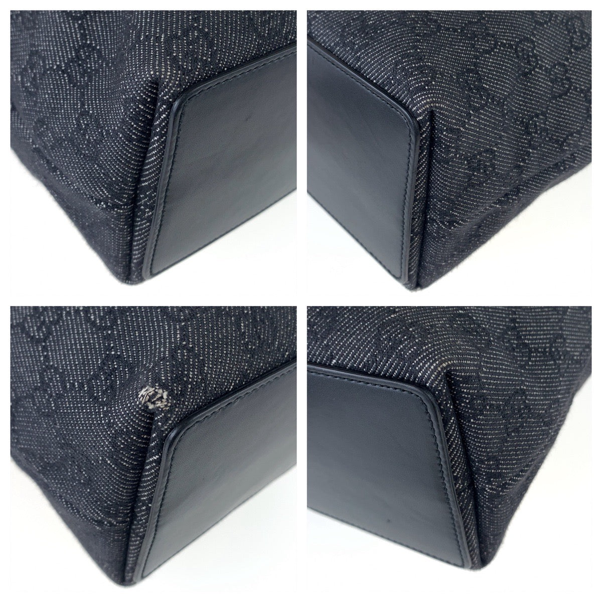 GUCCI Tote Bag 31244 GG canvas Black Silver Metal Tote Bag Shoulder Bag GG pattern Women Used