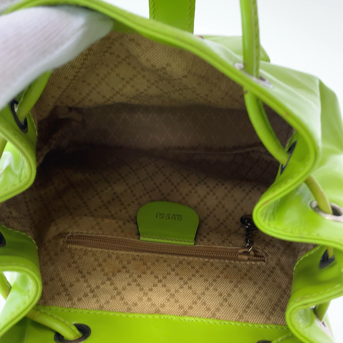 GUCCI Backpack 003 2034 0030 leather Light Green Brown SilverMetal Mini Backpack Backpack Bamboo Women Used